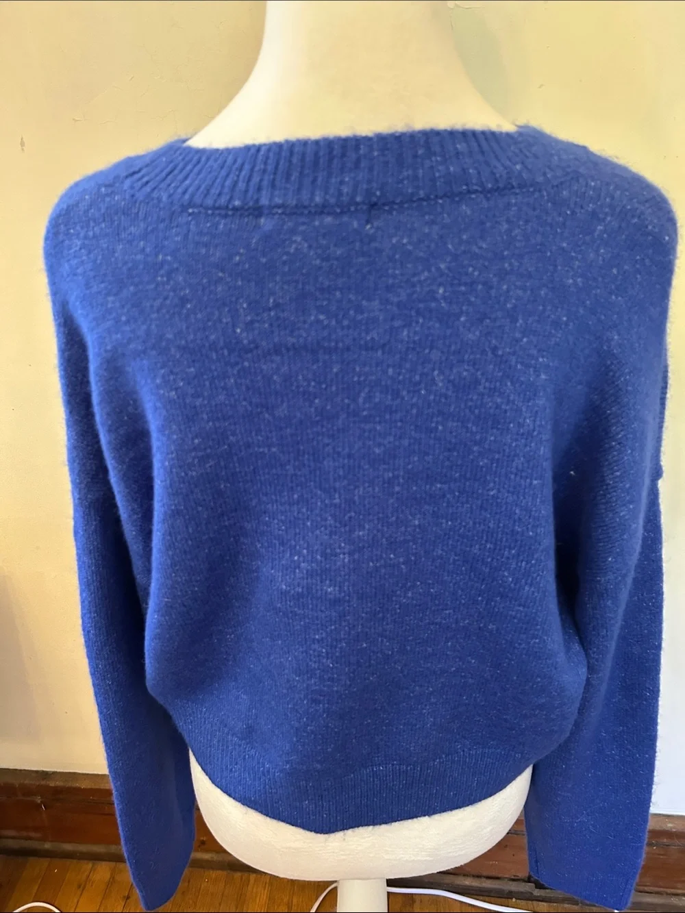 GB Blue Bonjour Graphic Crewneck Sweater Size S EUC
